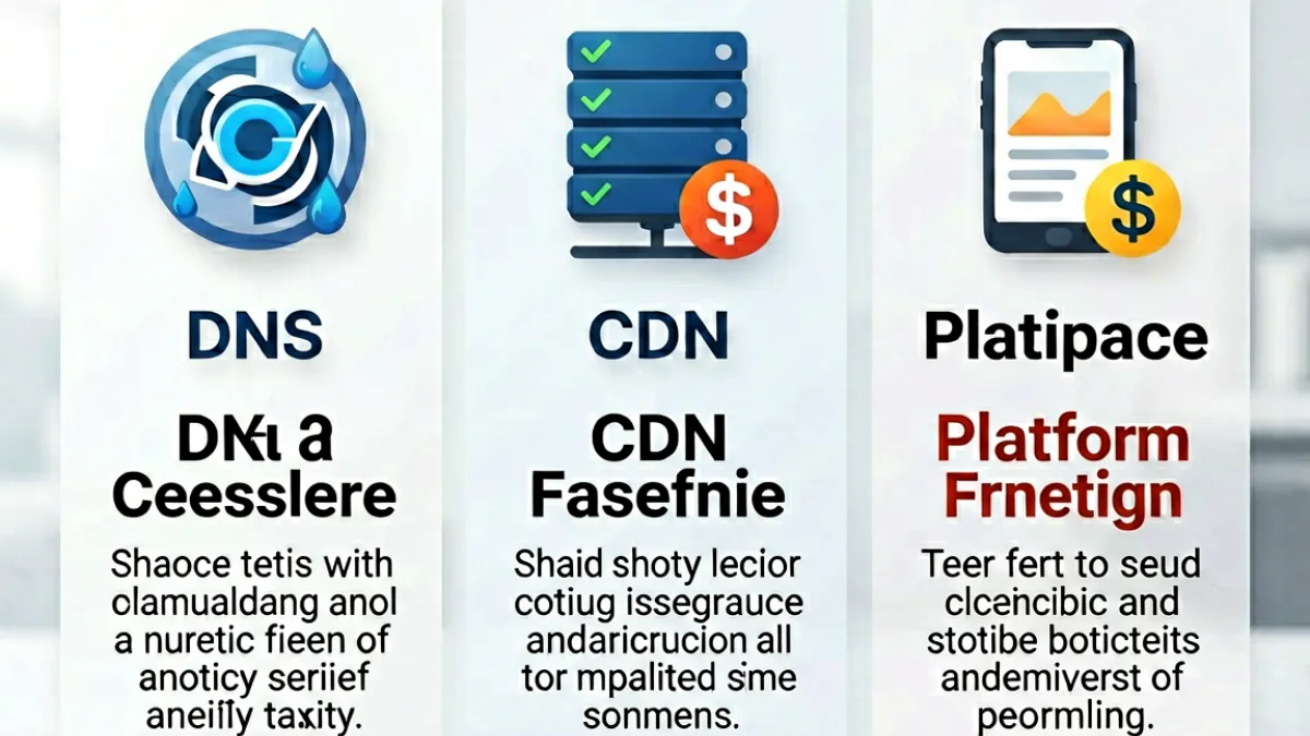 对比图示：xvideo.com 访问故障排查流程，分 DNS 问题、CDN 故障、平台宕机三种情况